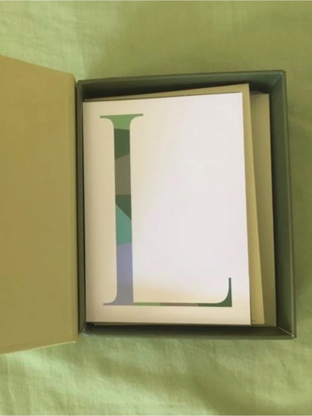 Anthropologie Monogram Boxed Card Set (L) - NIB